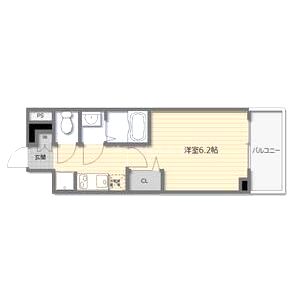 プレサンス難波インフィニティ 915号室の間取り図
