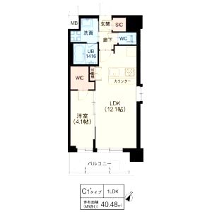 スプランディッド弁天町の間取り図