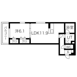 セジュールクレスト桂川 部屋の間取り図
