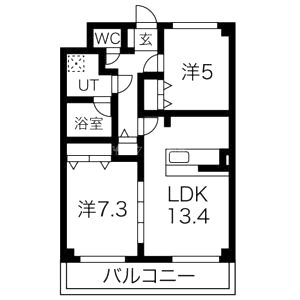 グラン・フィオーレ向日町 部屋の間取り図