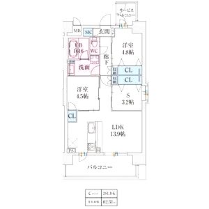 スプランディッド難波VII(セブン)の間取り図