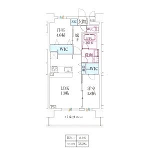 スプランディッド難波VII(セブン)の間取り図