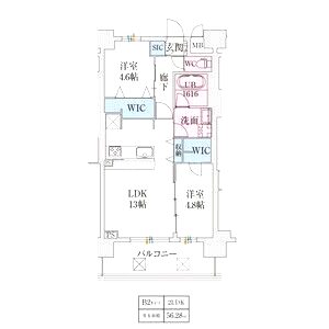 スプランディッド難波VII(セブン)の間取り図