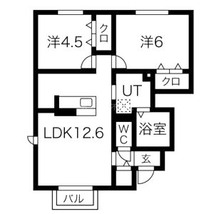 セジュール加佐 A棟の間取り図
