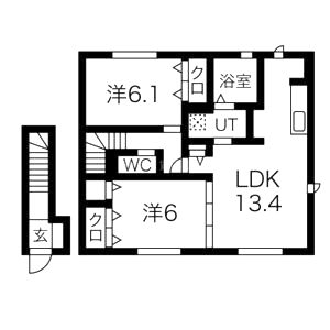 セジュール加佐 A棟の間取り図
