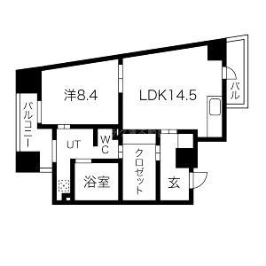 W.O.B.NISHIUMEDAの間取り図