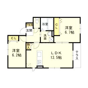 プランドール刀根山の間取り図