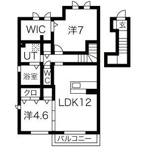 アンソレイエ ファミーユ B棟 Bの間取り図