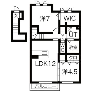 アンソレイエ ファミーユ B棟 Bの間取り図