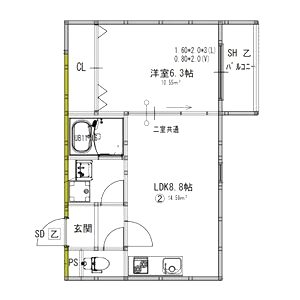 EIJU三津屋中(イタンジ最新)の間取り図