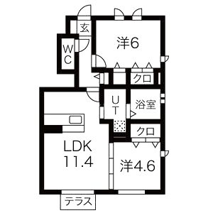 アンソレイエ ファミーユ A棟 Aの間取り図