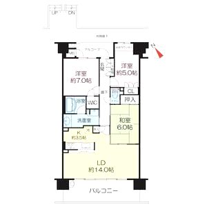 ジオ・パークスクエア池田A棟の間取り図
