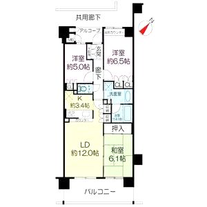 ジオ・パークスクエア池田A棟の間取り図