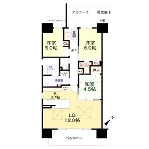 プレイズ泉大津1001号室の間取り図