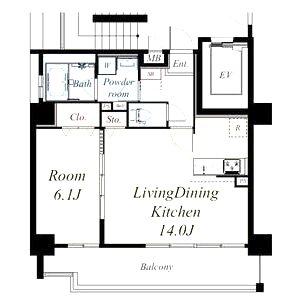 エルデ北堀江の間取り図
