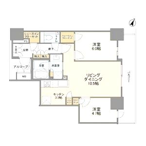 ザ・ファインタワー大阪肥後橋の間取り図