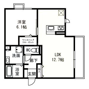 ヴィレッタ勝山南 住居の間取り図