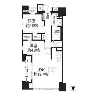 プレミスト堺筋本町ラディーナの間取り図