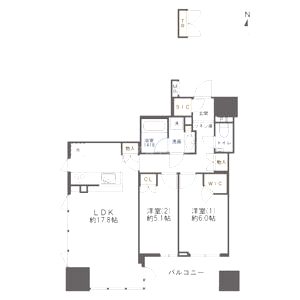 クレヴィアタワー御堂筋本町の間取り図