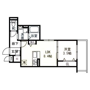 アマントリビエール瀬川の間取り図