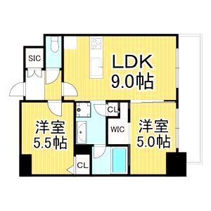 エステムコート難波Vブロードの間取り図