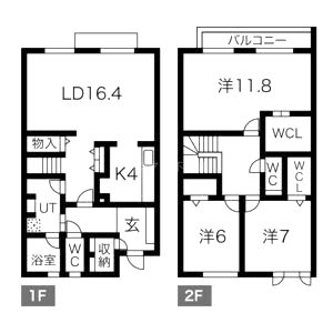 六麓荘ヒルズ F棟の間取り図