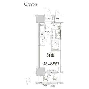 エスリード大阪上本町グリーズの間取り図