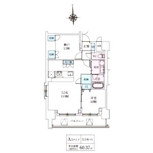 スプランディッド上本町WESTの間取り図