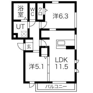 D-room Yours Residenceの間取り図