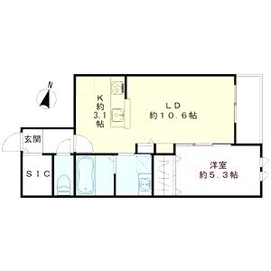 サザンエスト甲東の間取り図