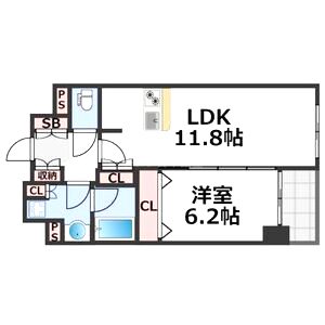 セレッソコート上本町EASTの間取り図