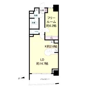 セレッソコート上本町EASTの間取り図