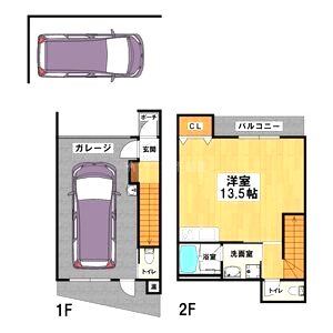 ローズドゥブーケ(ガレージハウス)の間取り図