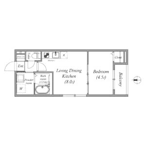 グランディオ鶴橋の間取り図