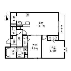 Passaro Grande北田辺の間取り図