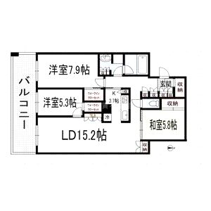 サンマークスだいにちジアスタワーレジデンスA棟の間取り図