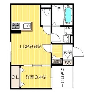 メゾン ミロワール天王寺の間取り図