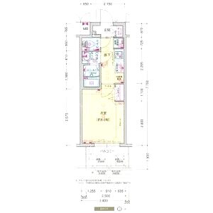 プレサンス難波デヴァンテの間取り図