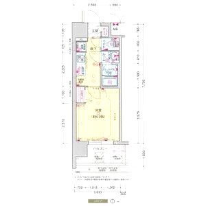 プレサンス難波デヴァンテの間取り図