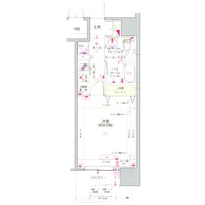 エステムコートみなと元町THE FIRSTの間取り図