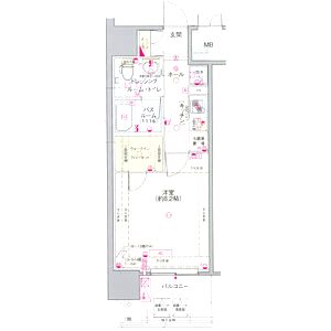 エステムコートみなと元町THE FIRSTの間取り図