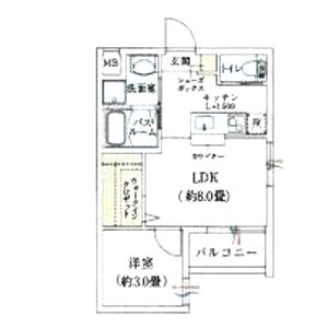 リアコート北田辺の間取り図