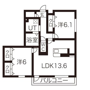 南塚口メディエートプラザIIの間取り図