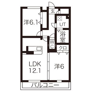 南塚口メディエートプラザIIの間取り図