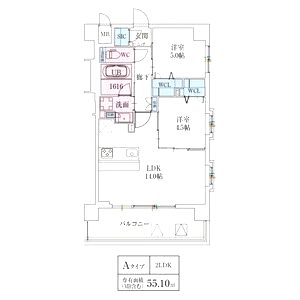 スプランディッド天王寺SOUTHの間取り図