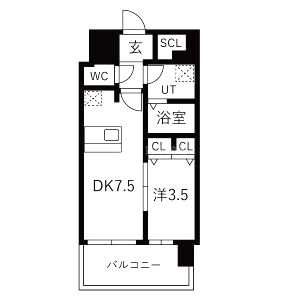 レジュールアッシュOSAKAGATEWAYの間取り図