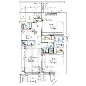 エステムプラザ神戸三宮ルクシアの間取り図
