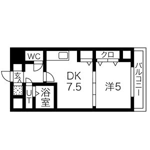 ONE ROOF FLAT FUKUSHIMA(ワンルーフフラットフクシマ)の間取り図