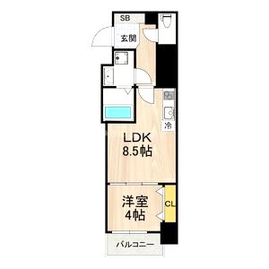 フロンティアコート堺筋本町の間取り図