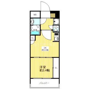 ラシュレエグゼ夕陽丘の間取り図